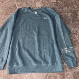 PINK Victoria's Secret Teal Crewneck Sweater